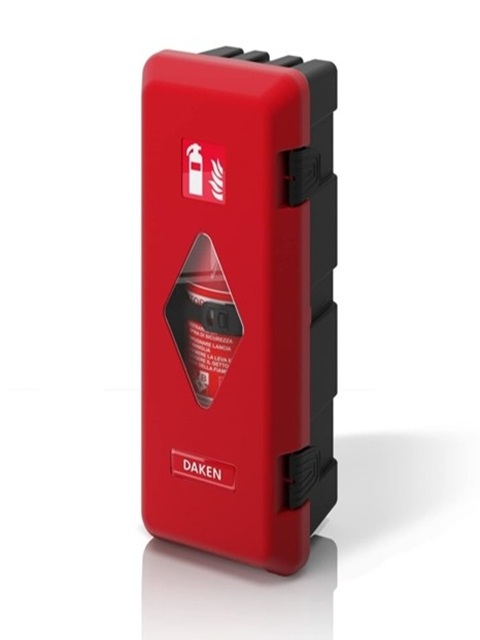 Z0250 - Feuerlöscher-Kasten für PM10-6 rot / schwarz, 310 x 671 x 247 mm