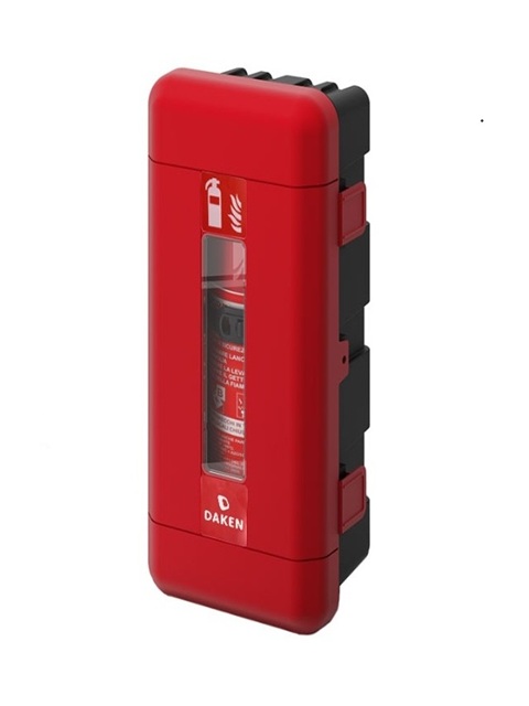 Z0251 Feuerlöscher-Kasten für PM10-9 rot / schwarz, 335 x 715 x 240 mm